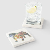 イギリスのブルドッグ、ギフト、イギリスのブルドッグアート ストーンコースター (横)