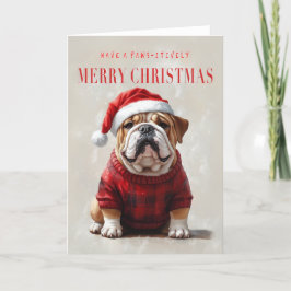 イギリスのブルドッグ・クリスマスカード サンキューカード