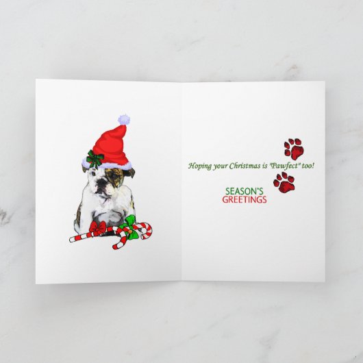 イギリスのブルドッグ・クリスマス・ギフト シーズンカード (内部)