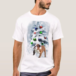 イギリスのブルドッグ・クリスマス・ギフト Tシャツ