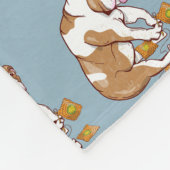 イギリスのブルドッグ・クロシェ フリースブランケット (角)