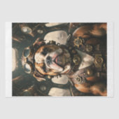 イギリスのブルドッグ・スチームパンク・アビエーターティッシュペーパー 薄葉紙 (正面)