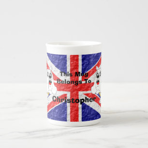 イギリスのブルドッグ ボーンチャイナマグカップ