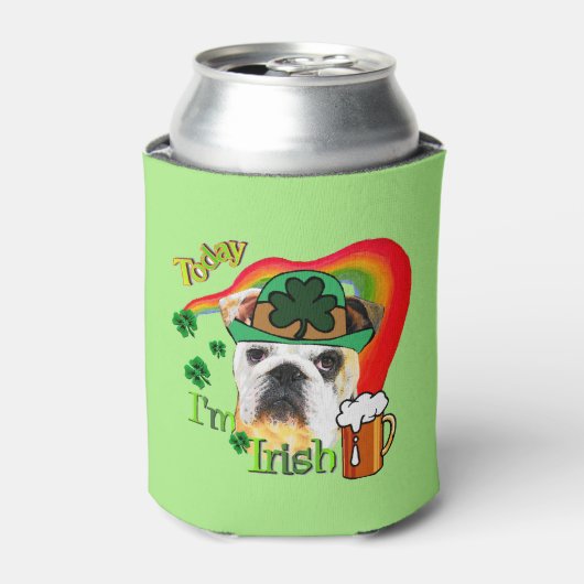 イギリスのブルドッグSt patricks day・ギフト 缶クーラー (缶正面)