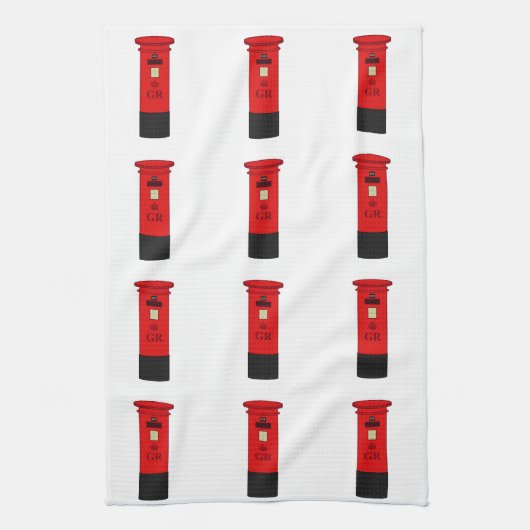 イギリスのポスト箱 キッチンタオル (縦)