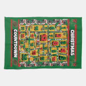 イギリスのマスティフのカウントダウンクリスマスアドベントドッグ キッチンタオル (横)