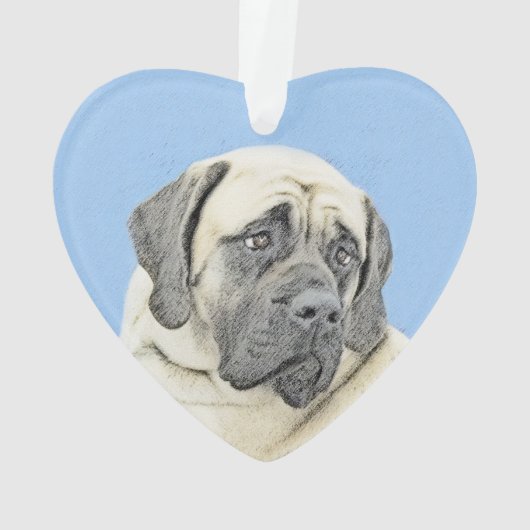 イギリスのマスティフ絵画ズ(Fawn) - オリジナルドッグアート オーナメント (裏面)