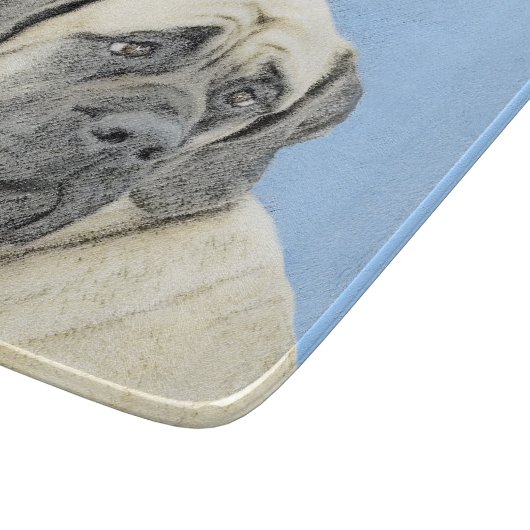 イギリスのマスティフ絵画ズ(Fawn) - オリジナルドッグアート カッティングボード (角)