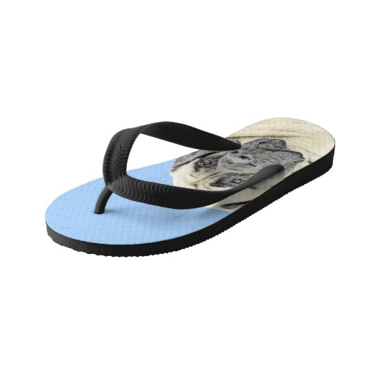 イギリスのマスティフ絵画ズ(Fawn) - オリジナルドッグアート キッズビーチサンダル (アングル)