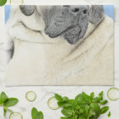 イギリスのマスティフ絵画ズ(Fawn) - オリジナルドッグアート キッチンタオル (折り畳み)