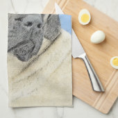 イギリスのマスティフ絵画ズ(Fawn) - オリジナルドッグアート キッチンタオル (四つ折り)