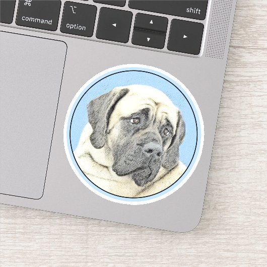 イギリスのマスティフ絵画ズ(Fawn) - オリジナルドッグアート シール (詳細)