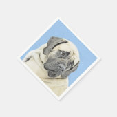 イギリスのマスティフ絵画ズ(Fawn) - オリジナルドッグアート スタンダードカクテルナプキン (角)
