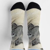 イギリスのマスティフ絵画ズ(Fawn) - オリジナルドッグアート ソックス (上部)