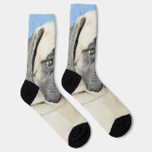 イギリスのマスティフ絵画ズ(Fawn) - オリジナルドッグアート ソックス (右)