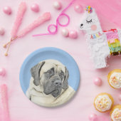 イギリスのマスティフ絵画ズ(Fawn) - オリジナルドッグアート ペーパープレート (パーティー)