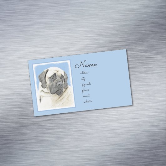 イギリスのマスティフ絵画ズ(Fawn) - オリジナルドッグアート マグネット名刺 (インサイチュ)