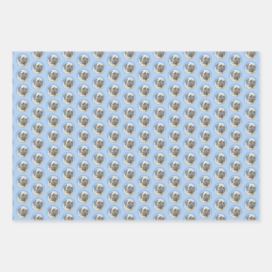 イギリスのマスティフ絵画ズ(Fawn) - オリジナルドッグアート ラッピングペーパーシート (正面)