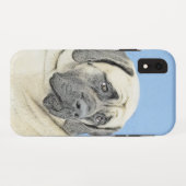 イギリスのマスティフ絵画ズ(Fawn) - オリジナルドッグアート Case-Mate iPhoneケース (裏面(横))
