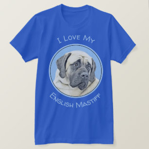 イギリスのマスティフ絵画ズ(Fawn) - オリジナルドッグアート Tシャツ