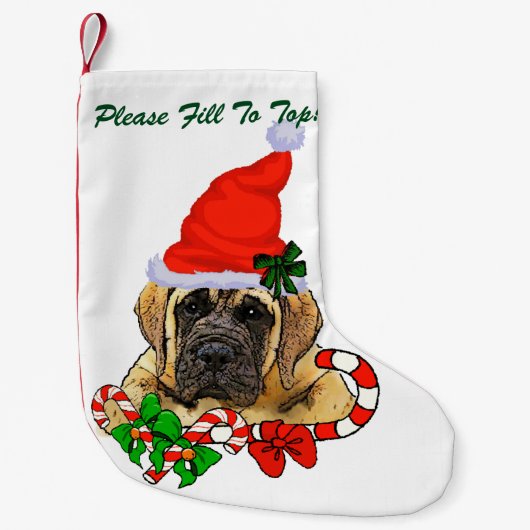 イギリスのマスティフ・クリスマス スモールクリスマスストッキング (正面)