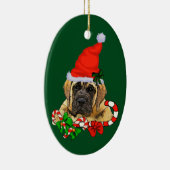 イギリスのマスティフ・クリスマス セラミックオーナメント (右)
