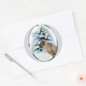 イギリスのマスティフ・クリスマス ラウンドシール (封筒)