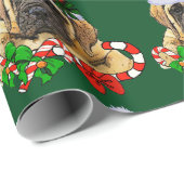 イギリスのマスティフ・クリスマス ラッピングペーパー (ロールコーナー)