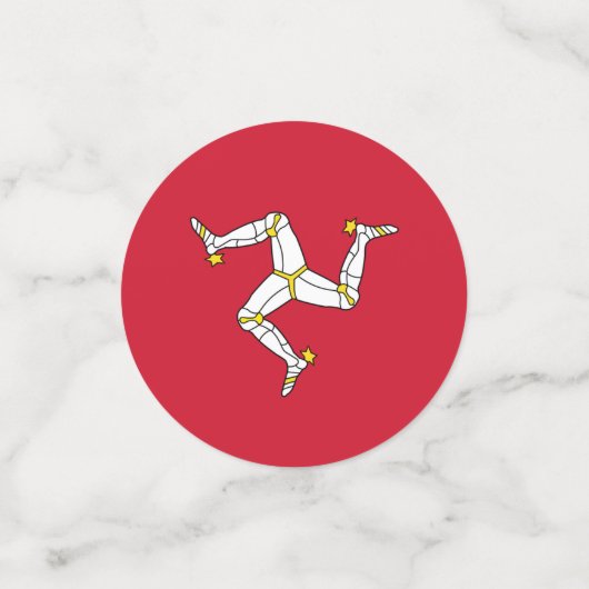 イギリスのマン島の国旗を持つ表紙吹雪 コンフェッティ (スモール正面)