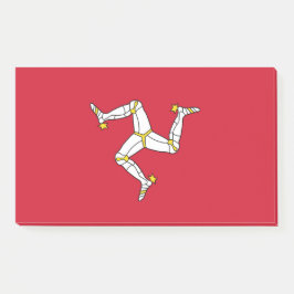 イギリスのマン島の国旗を掲げたメモ ポストイット