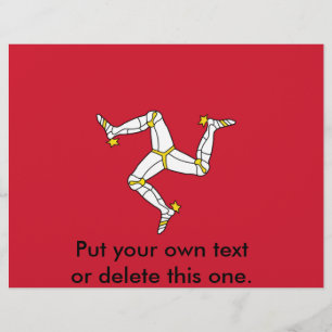 イギリスのマン島の旗を持つ統一されたチラシ チラシ