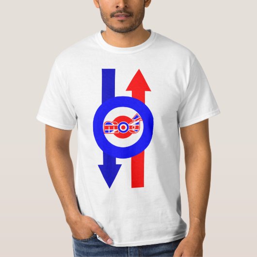 イギリスのモダンなスクーターのデザイン Tシャツ (正面)