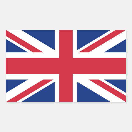 イギリスのユニオンジャック国旗 – 本物のバージョン 長方形シール (正面)