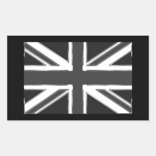 イギリスのユニオンジャック国旗 – Chrome 長方形シール