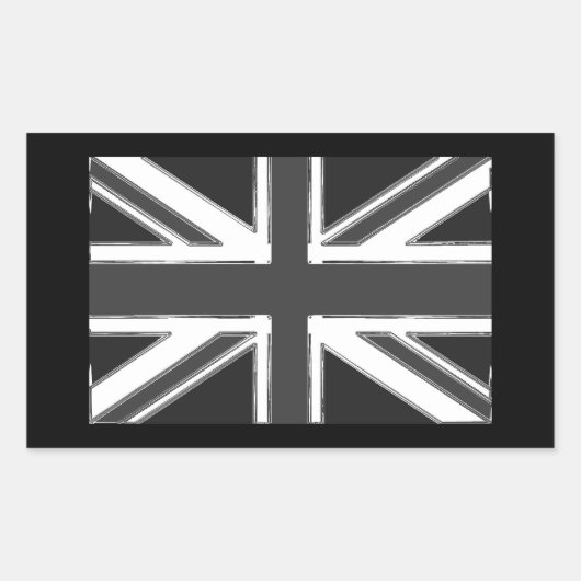 イギリスのユニオンジャック国旗 – Chrome 長方形シール (正面)