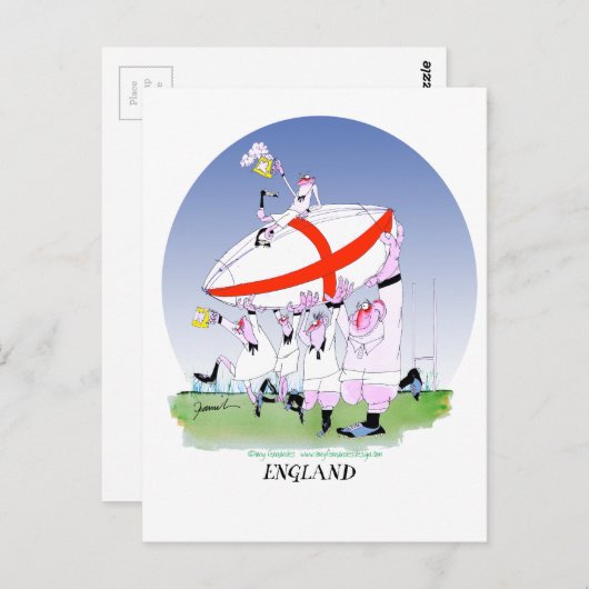 イギリスのラグビー応援、トニー・フェルナンデス ポストカード (正面/裏面)