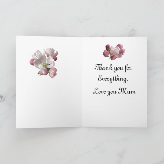 イギリスのリンゴの花の母の日 シーズンカード (内部)