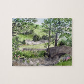 イギリスのレイク・ディストリクト、ティルミヤの近くの農家 ジグソーパズル (横)