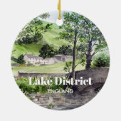 イギリスのレイク・ディストリクト、ティルミヤの近くの農家 セラミックオーナメント (裏面)
