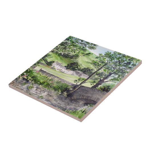 イギリスのレイク・ディストリクト、ティルミヤの近くの農家 タイル (側面)