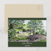 イギリスのレイク・ディストリクト、ティルミヤの近くの農家 ポストカード (正面/裏面)