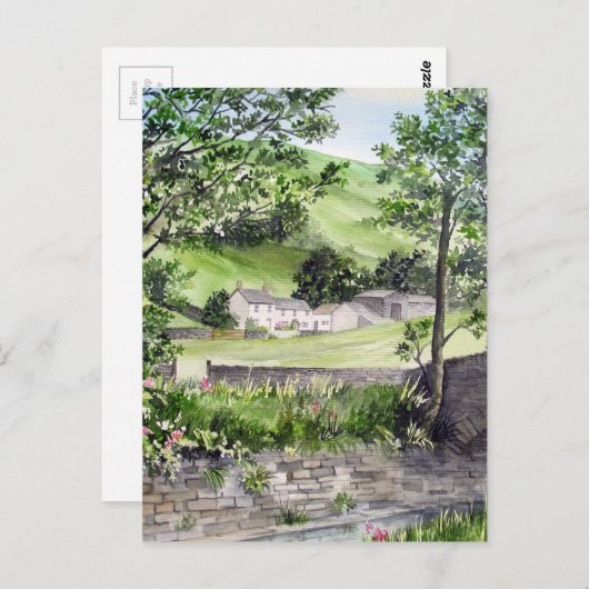 イギリスのレイク・ディストリクト、ティルミヤの近くの農家 ポストカード (正面/裏面)