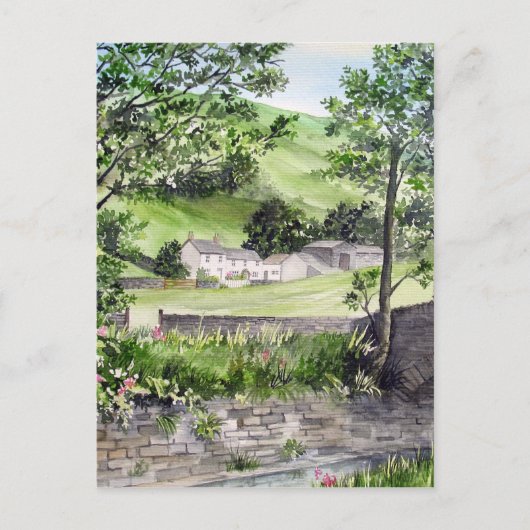 イギリスのレイク・ディストリクト、ティルミヤの近くの農家 ポストカード (正面)