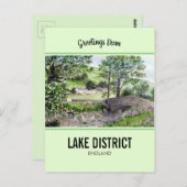 イギリスのレイク・ディストリクト、ティルミヤの近くの農家 ポストカード (正面/裏面)