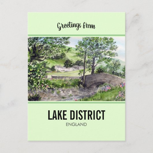 イギリスのレイク・ディストリクト、ティルミヤの近くの農家 ポストカード (正面)