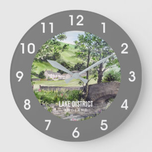 イギリスのレイク・ディストリクト、ティルミヤの近くの農家 ラージ壁時計