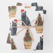 イギリスのロングヘア猫のサンタ帽子、猫のファンギフト ラッピングペーパーシート (インサイチュ)