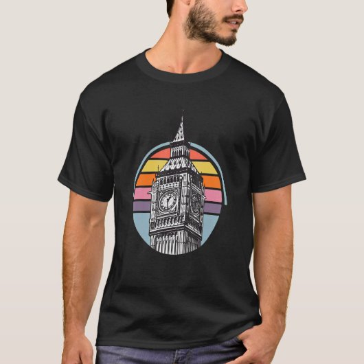 イギリスのロンドンからビッグベンSkyline Westminster Tシャツ (正面)