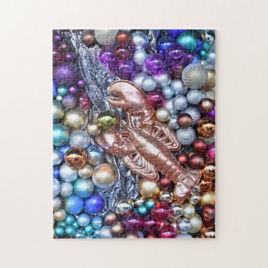 イギリスのロンドンでロブスターとクリスマスボール ジグソーパズル (縦)