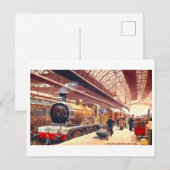 イギリスのヴィンテージロンドンブリッジ駅 ポストカード (正面/裏面)